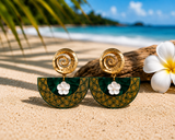 Revamp Fan Earrings with flower