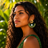 Revamp Fan Earrings with flower