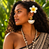 Revamp Fan Earrings with flower