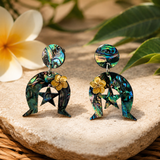 Abalone/Paua colour and Mother of Pearl kukuwam (hisbiscus)
