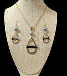 Teardrop Warup/Drum Necklace & Earrings Set