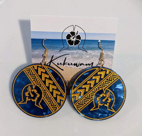 Kukuwam Tribal Blue Dangles