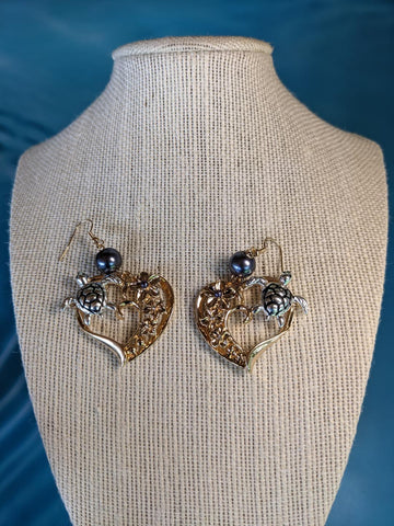 Alloy Heart / Turtle Earrings